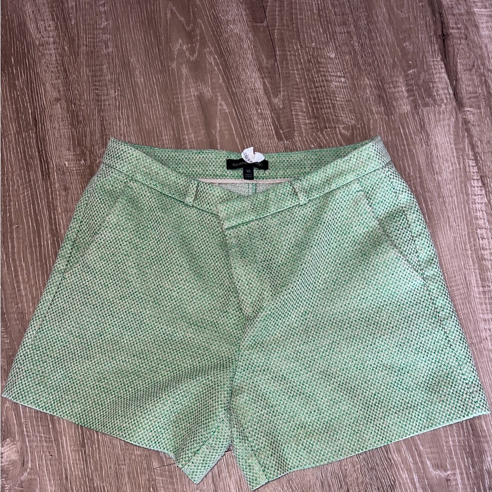Banana Republic Green Bermudas Tailored Cotton Shorts